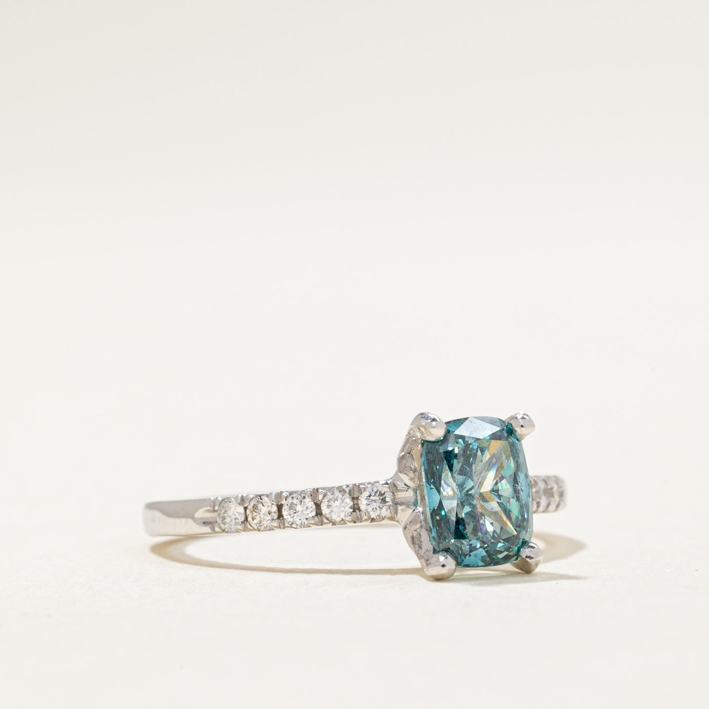 Gray Blue Diamond Engagement Ring | 1.26ctw | SZ 6.5