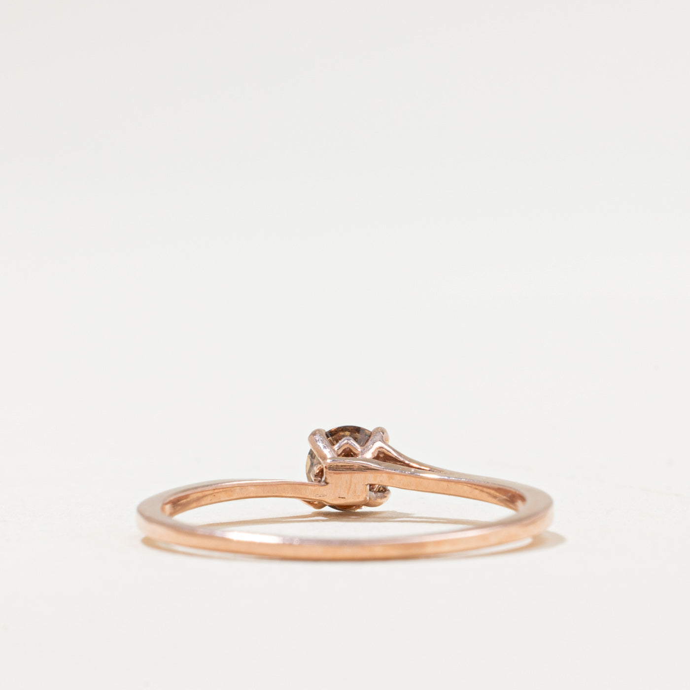 Bague solitaire en or rose et diamant brun, taille 6,75 | 0,29 ct | Taille 6,75