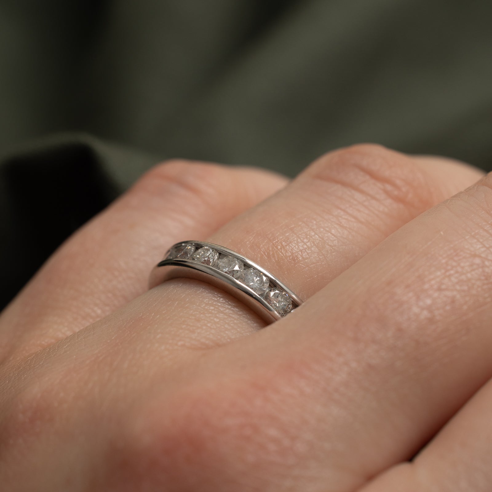 Channel Set Diamond Semi Eternity Band | 0.90ctw | SZ 6