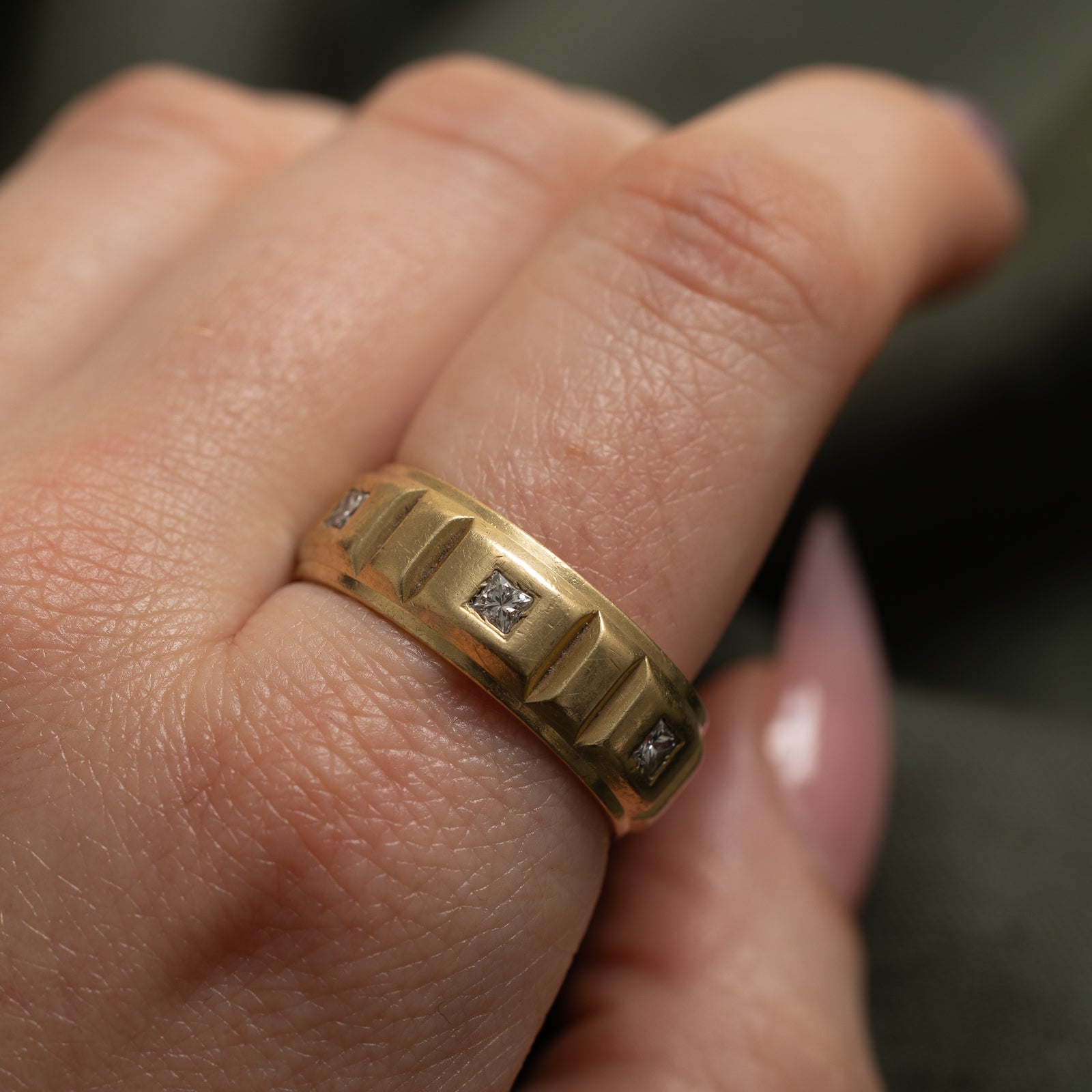 Princess Cut Diamond Grooved Eternity Band | 0.60ctw | SZ 10.25