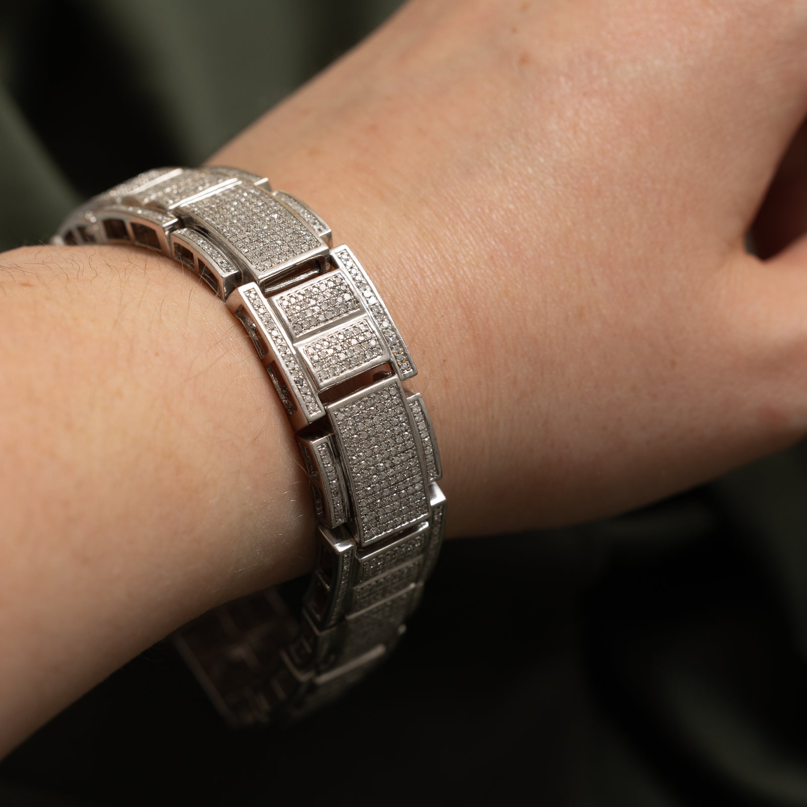 Pavé Set Diamond Watch Strap Style Bracelet | 4.82ctw | 8.5"