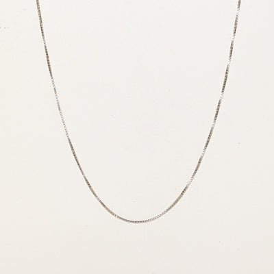 14K White Gold Box Link Chain | 20