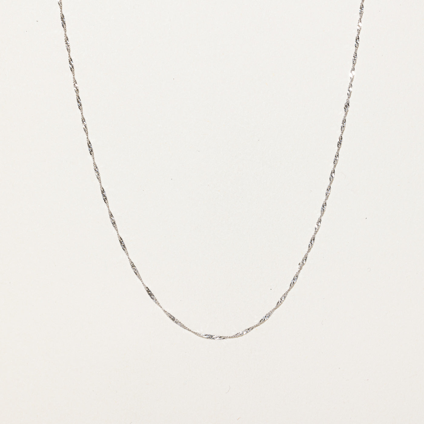 14K White Gold Singapore Chain | 19"