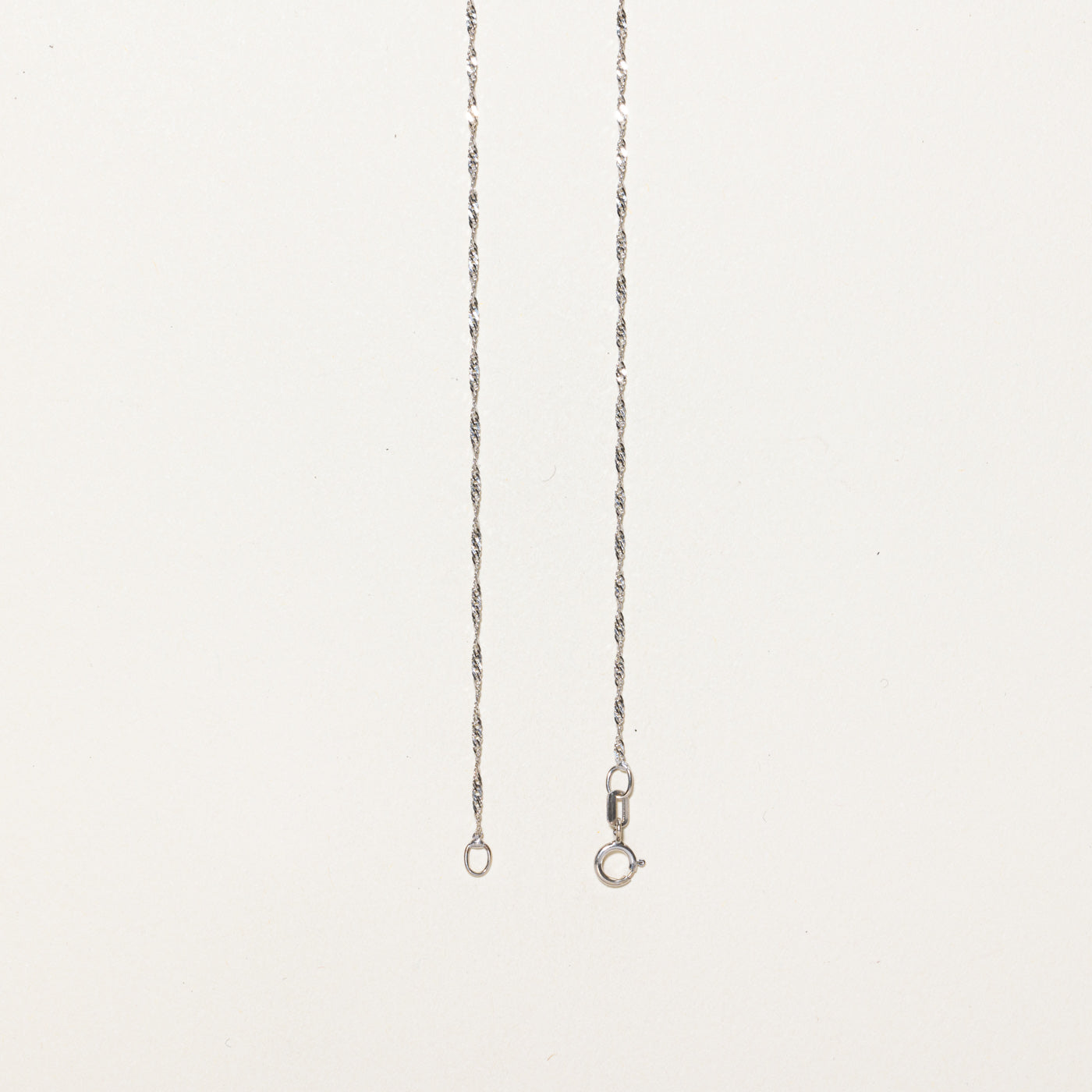14K White Gold Singapore Chain | 19"