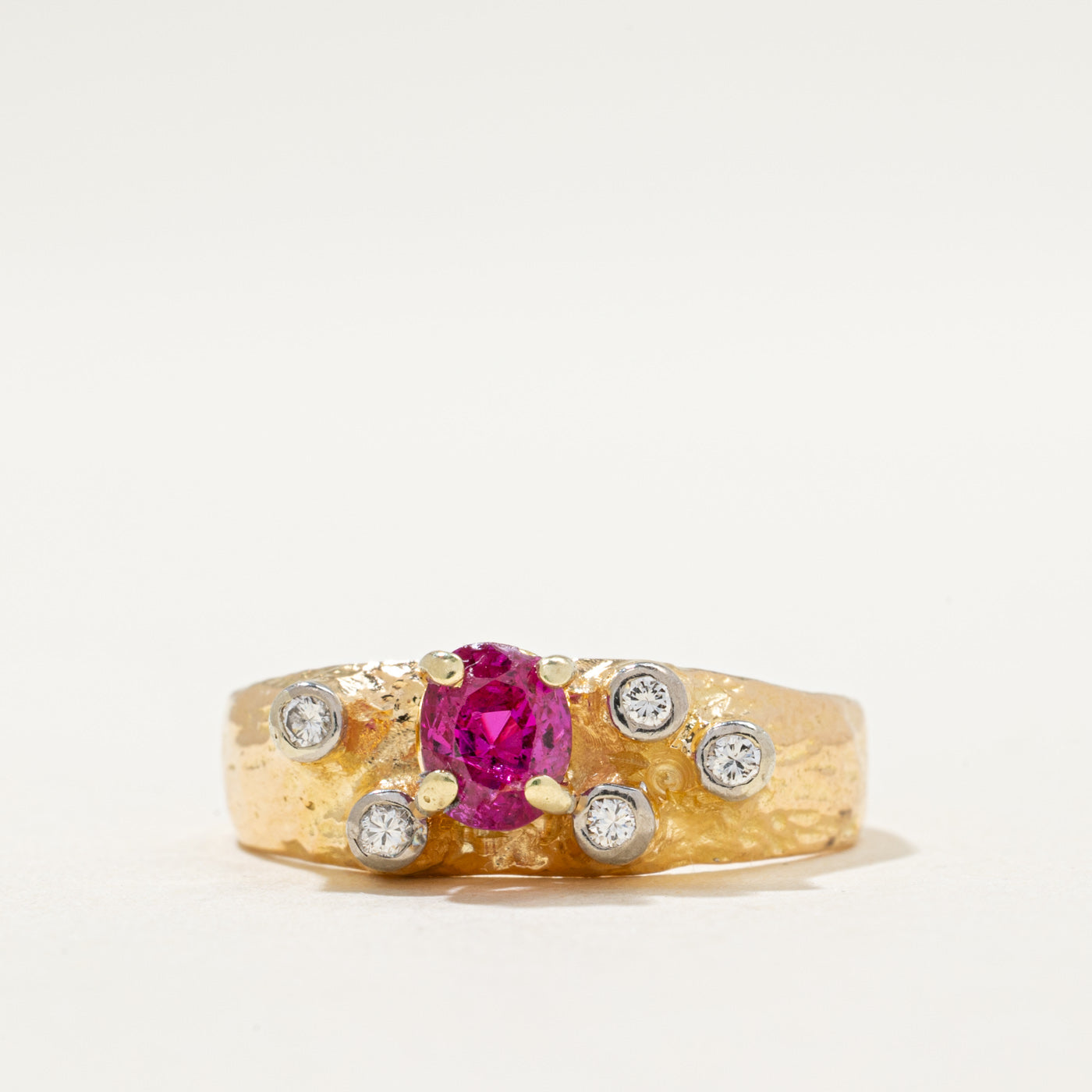 'Cavelti' Ruby & Diamond Ring | 0.90ct, 0.08ctw | SZ 8.5