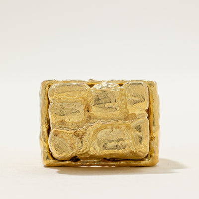 'Cavelti' 18k Yellow Gold Brick Ring | SZ 11