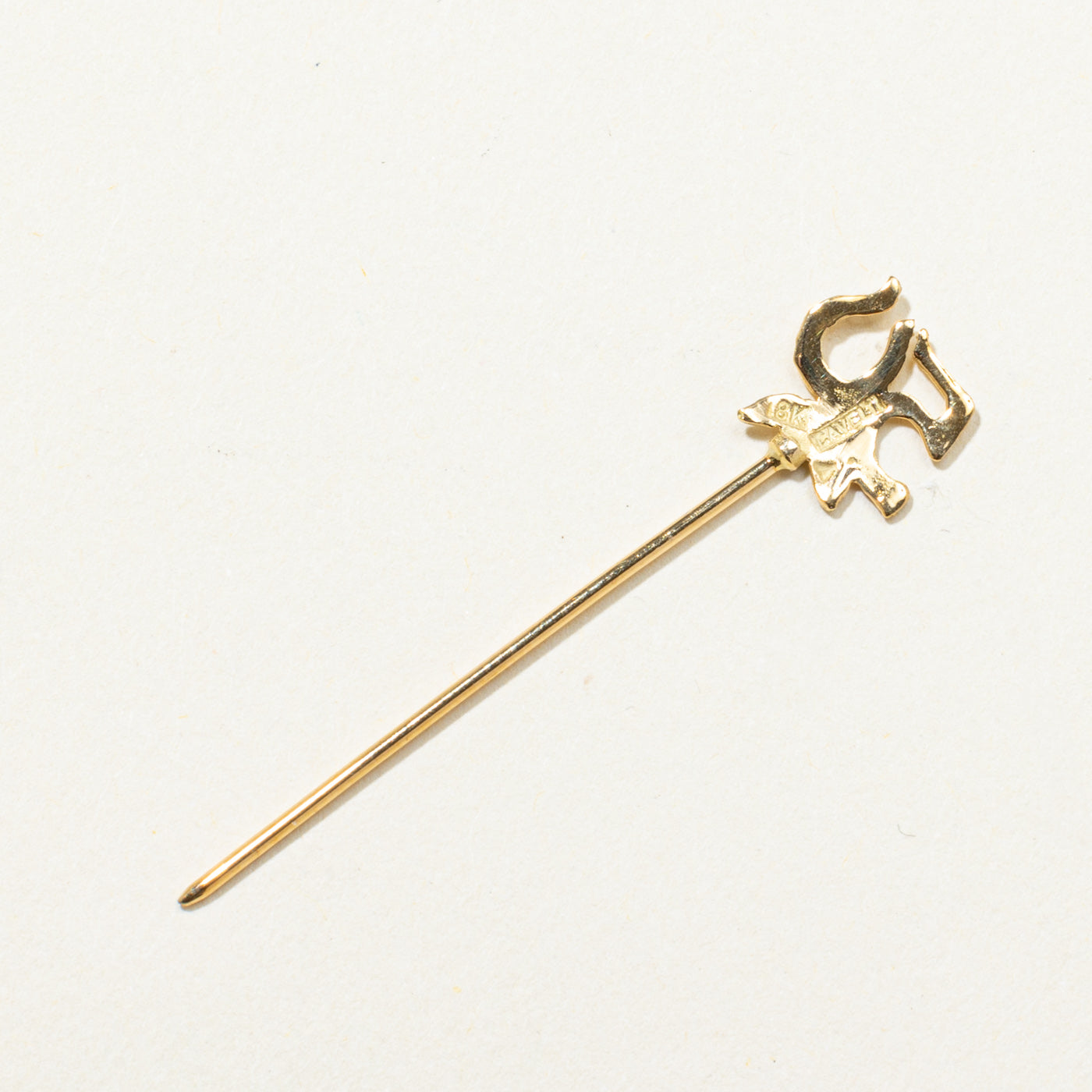 'Cavelti' 18k Yellow Gold '50' Pin