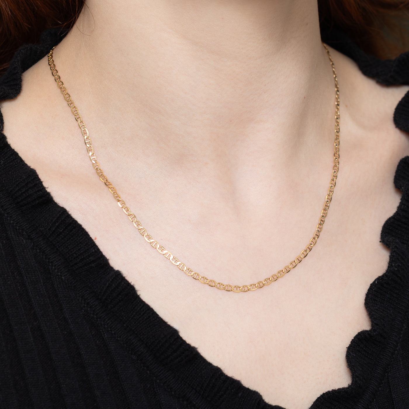 14K Yellow Gold Anchor Chain | 18"