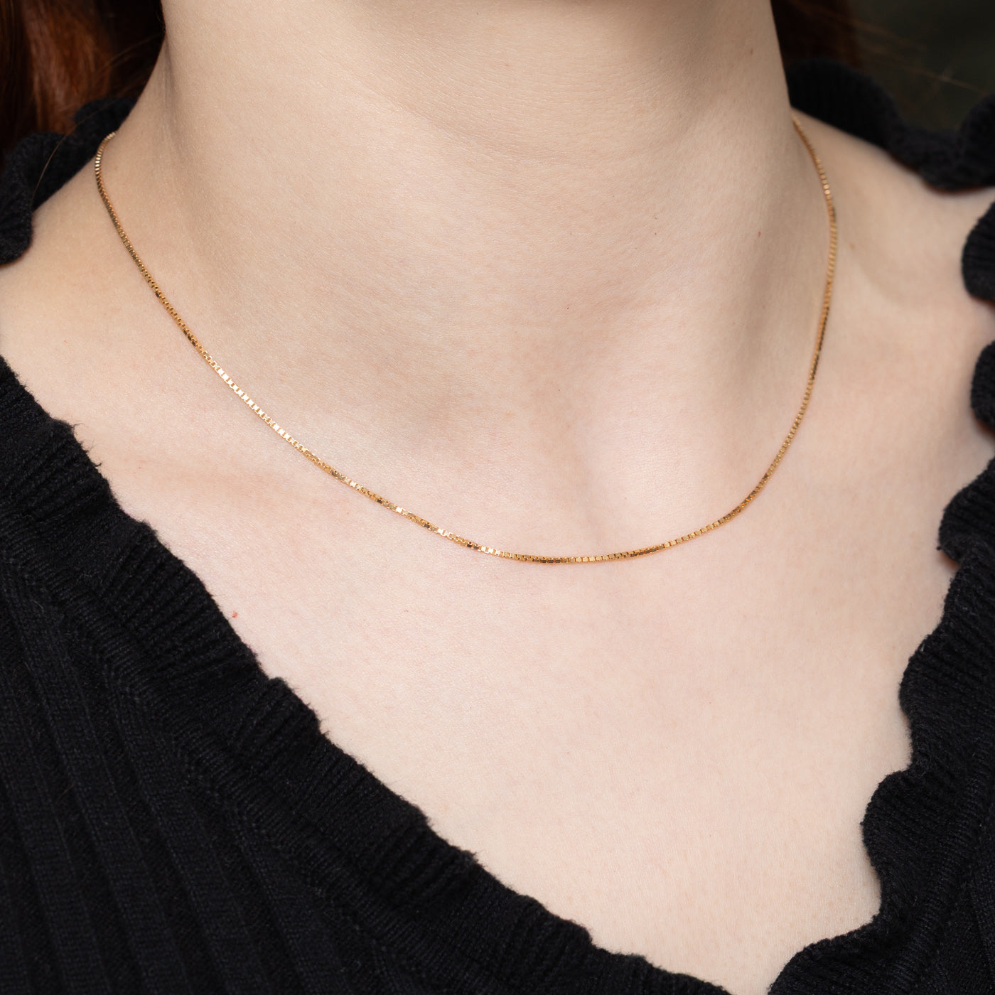 10K Yellow Gold Box Link Chain | 16"