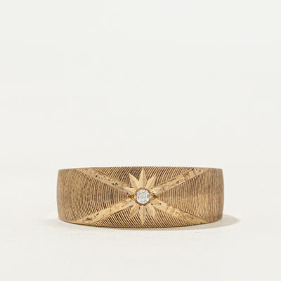 Star Set Diamond Textured Band | 0.01ct | SZ 6.25
