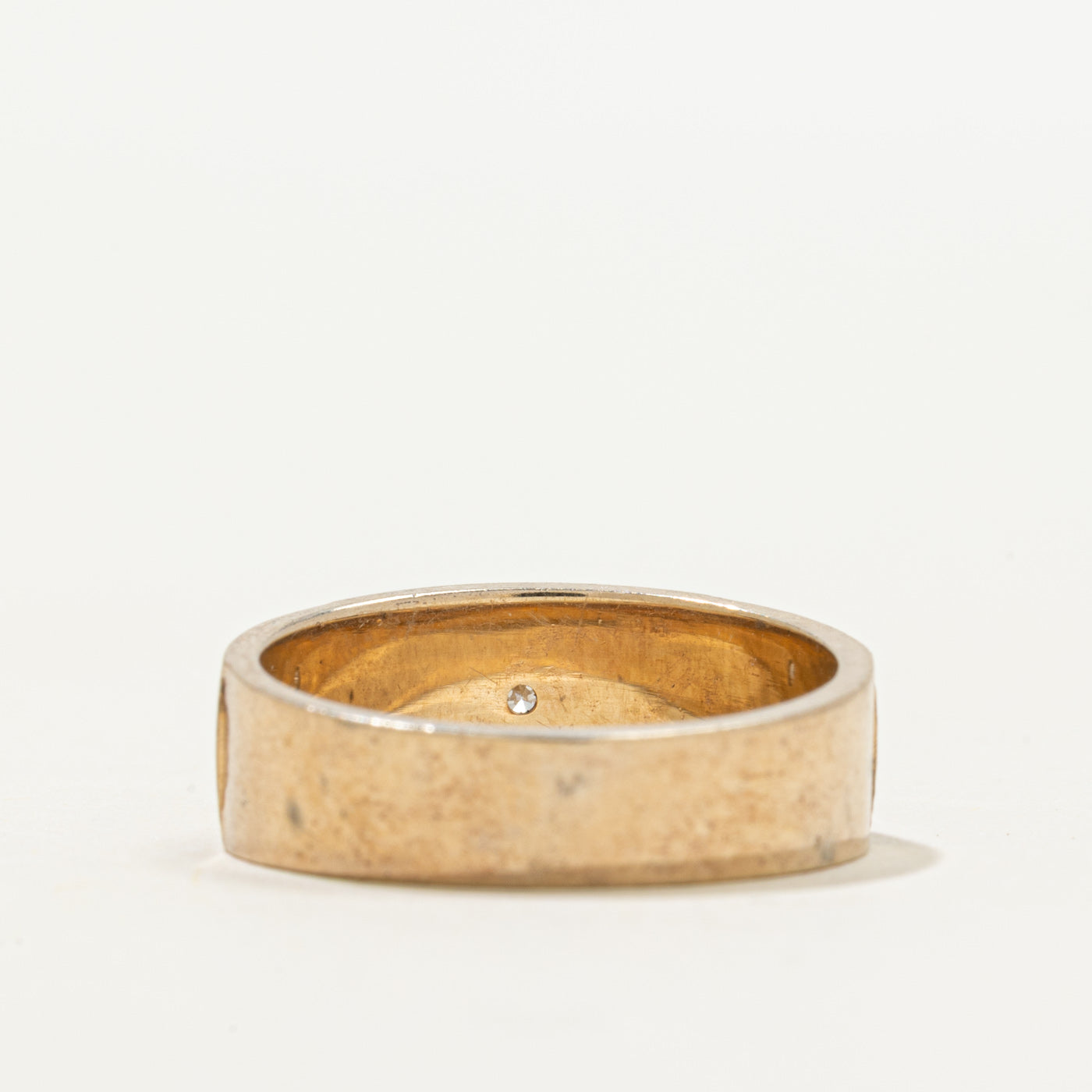 Star Set Diamond Textured Band | 0.01ct | SZ 6.25