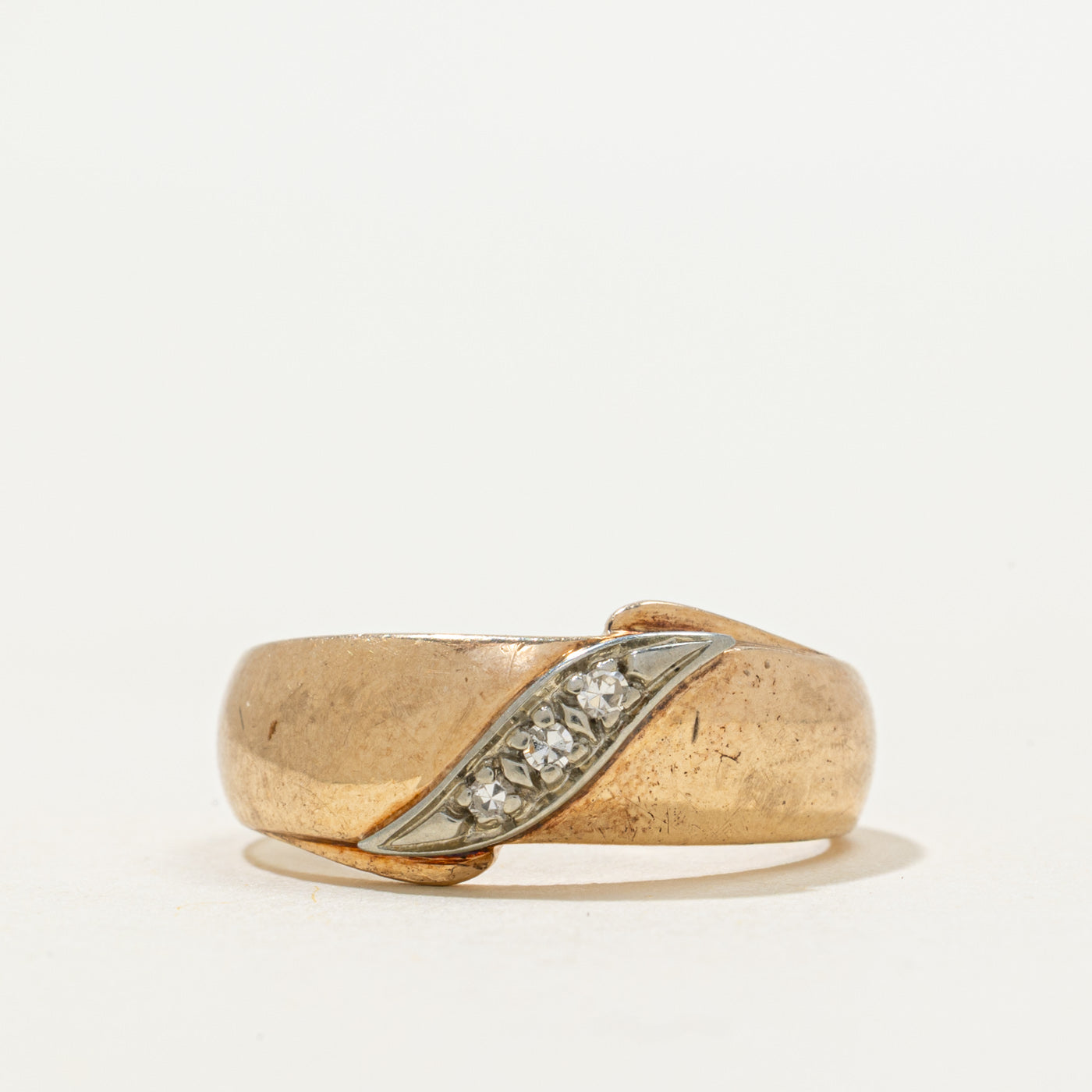 'Birks' Diagonal Set Diamond Band | 0.02ct | SZ 6