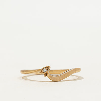 Single-Stone Diamond Thin Curved Ring | 0.006ct | SZ 8