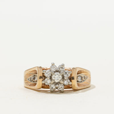 Diamond Petal Cluster Textured Ring | 0.16ctw | SZ 4.5
