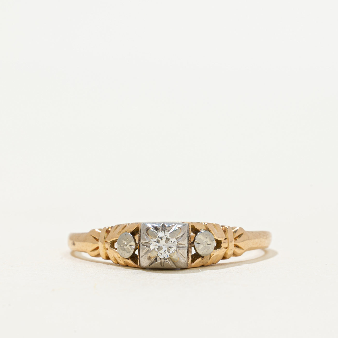 'Birks' Vintage Solitaire Diamond Petite Ring | 0.06ct | SZ 9