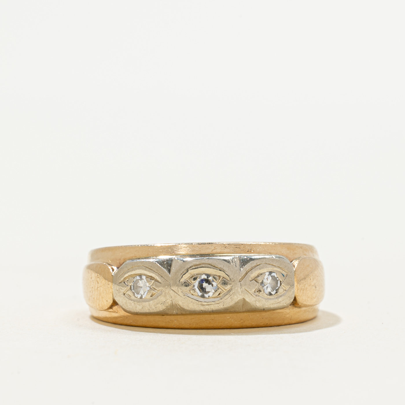 'Birks' Two-Tone Diamond Band | 0.08ctw | SZ 8.75