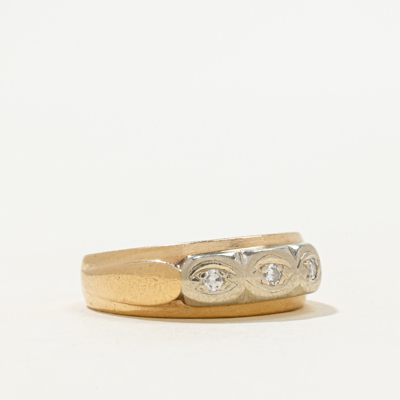 'Birks' Two-Tone Diamond Band | 0.08ctw | SZ 8.75