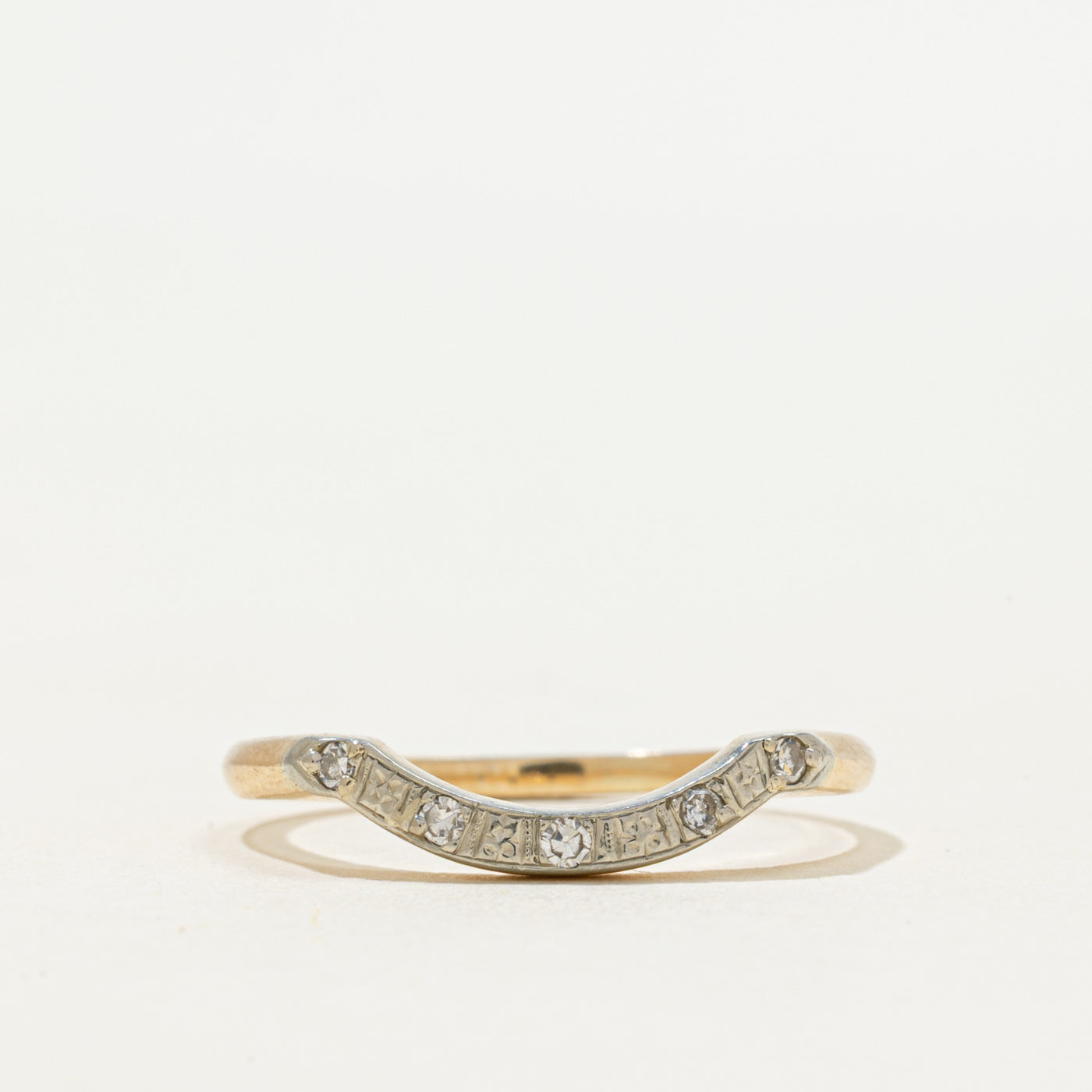 'Birks' Diamond Engraved Contour Ring | 0.03ctw | SZ 8
