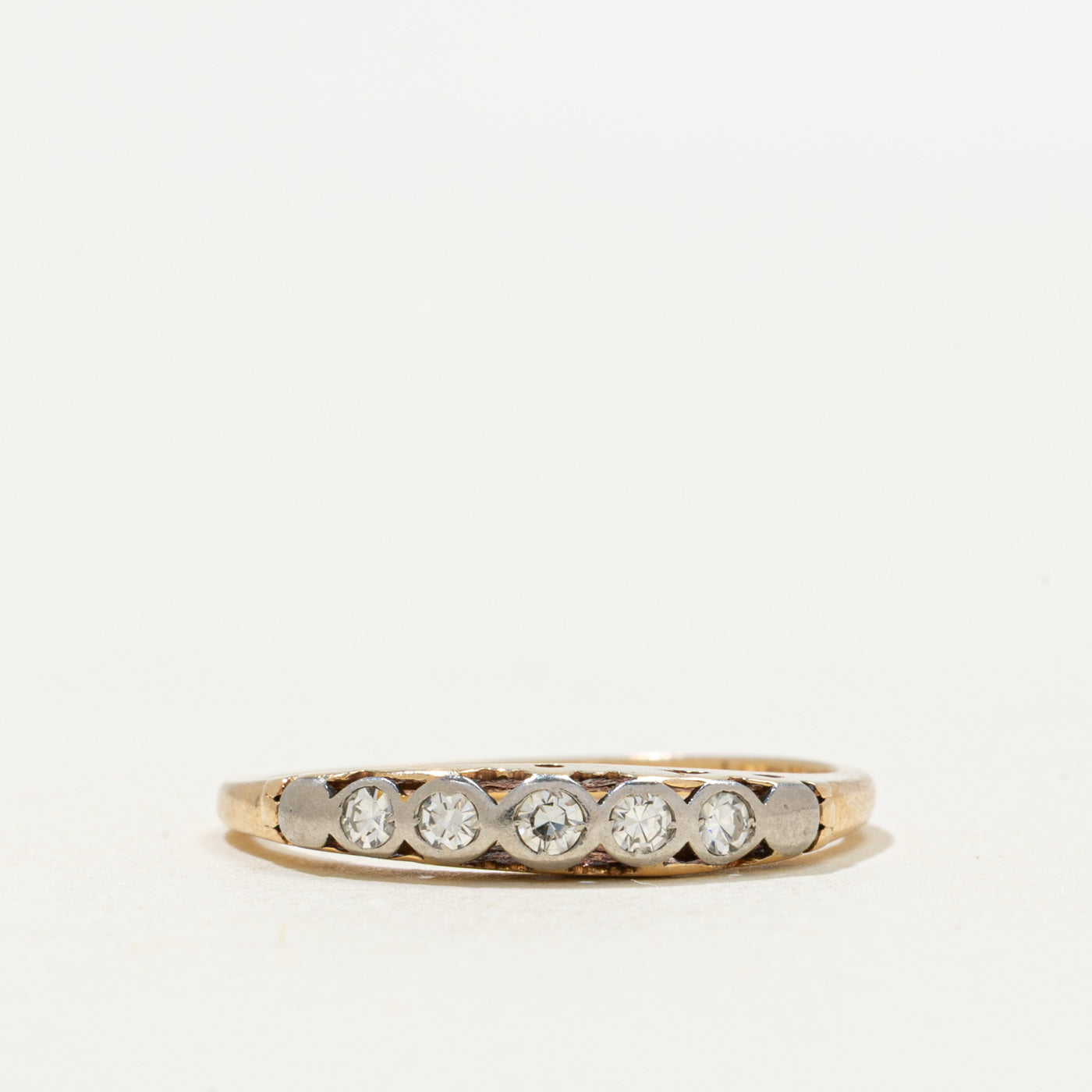 'Birks' Five Stone Bezel Set Diamond Band | 0.06ctw