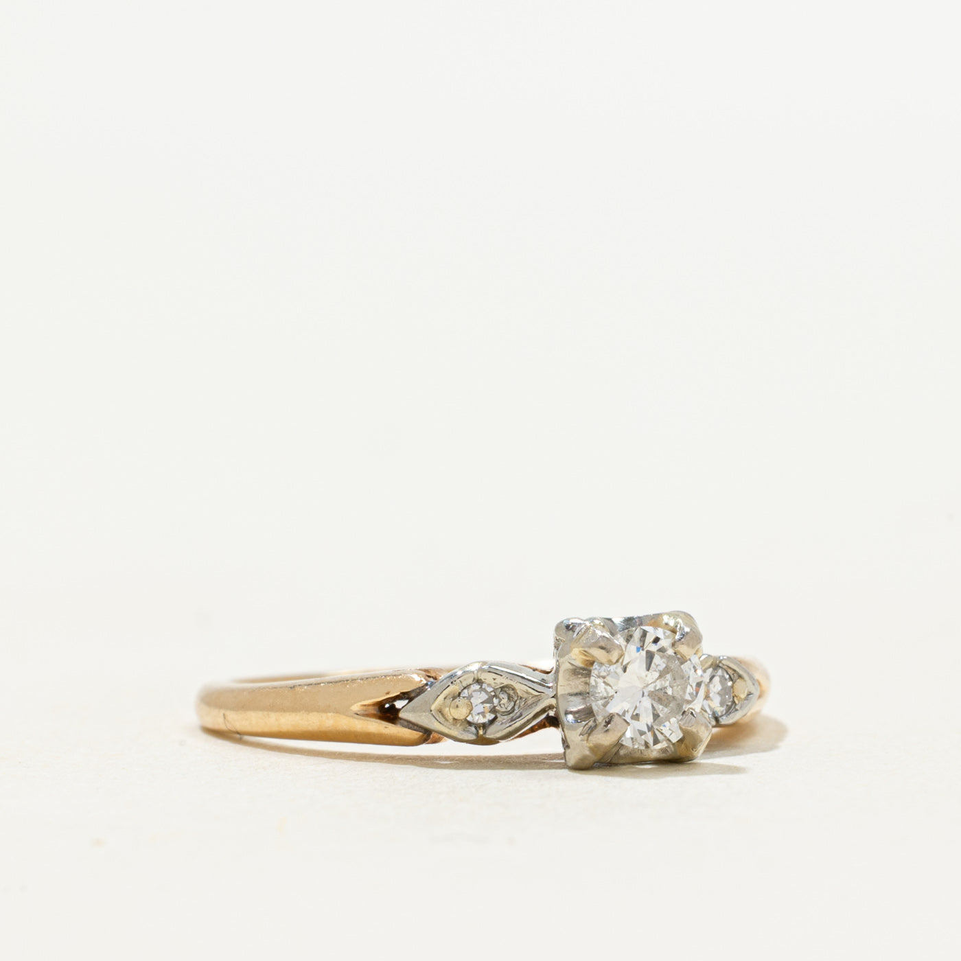 Basket Set Diamond Petite Engagement Ring | 0.23ctw | SZ 5.5