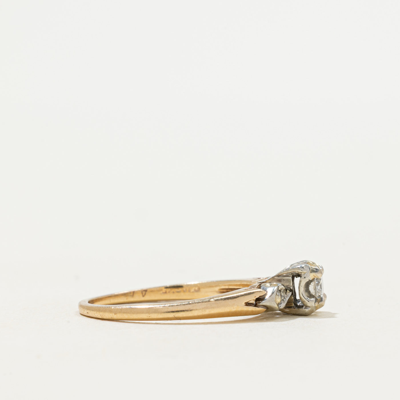 Basket Set Diamond Petite Engagement Ring | 0.23ctw | SZ 5.5