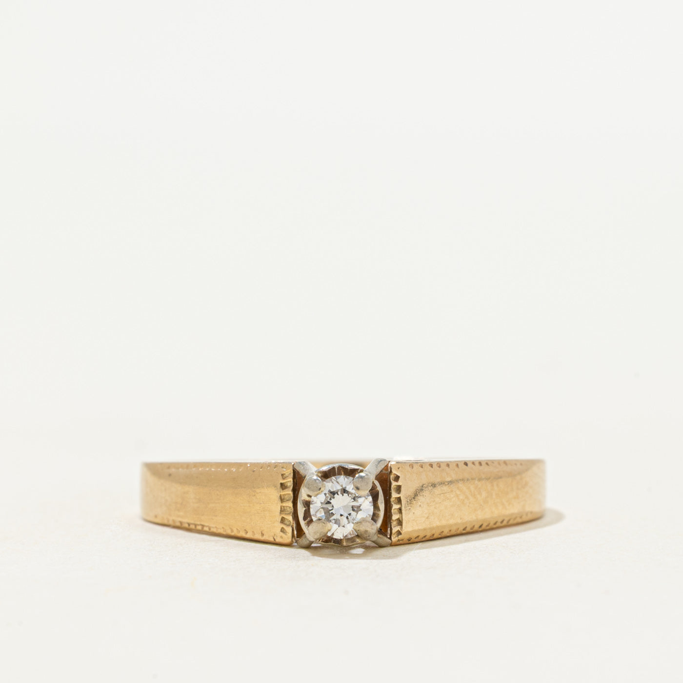 'Birks' Illusion Set Solitaire Diamond Ring | 0.09ct | SZ 8.25