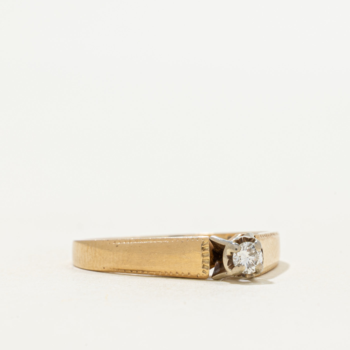 'Birks' Illusion Set Solitaire Diamond Ring | 0.09ct | SZ 8.25