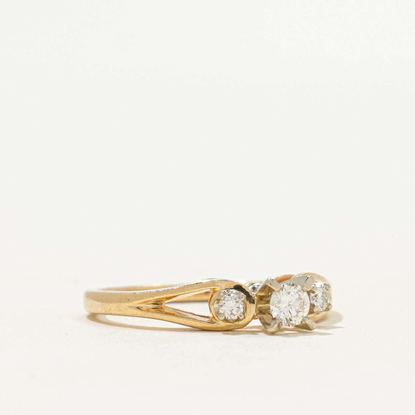 'Birks' Three Stone Diamond Openwork Ring | 0.20ctw | SZ 6.75