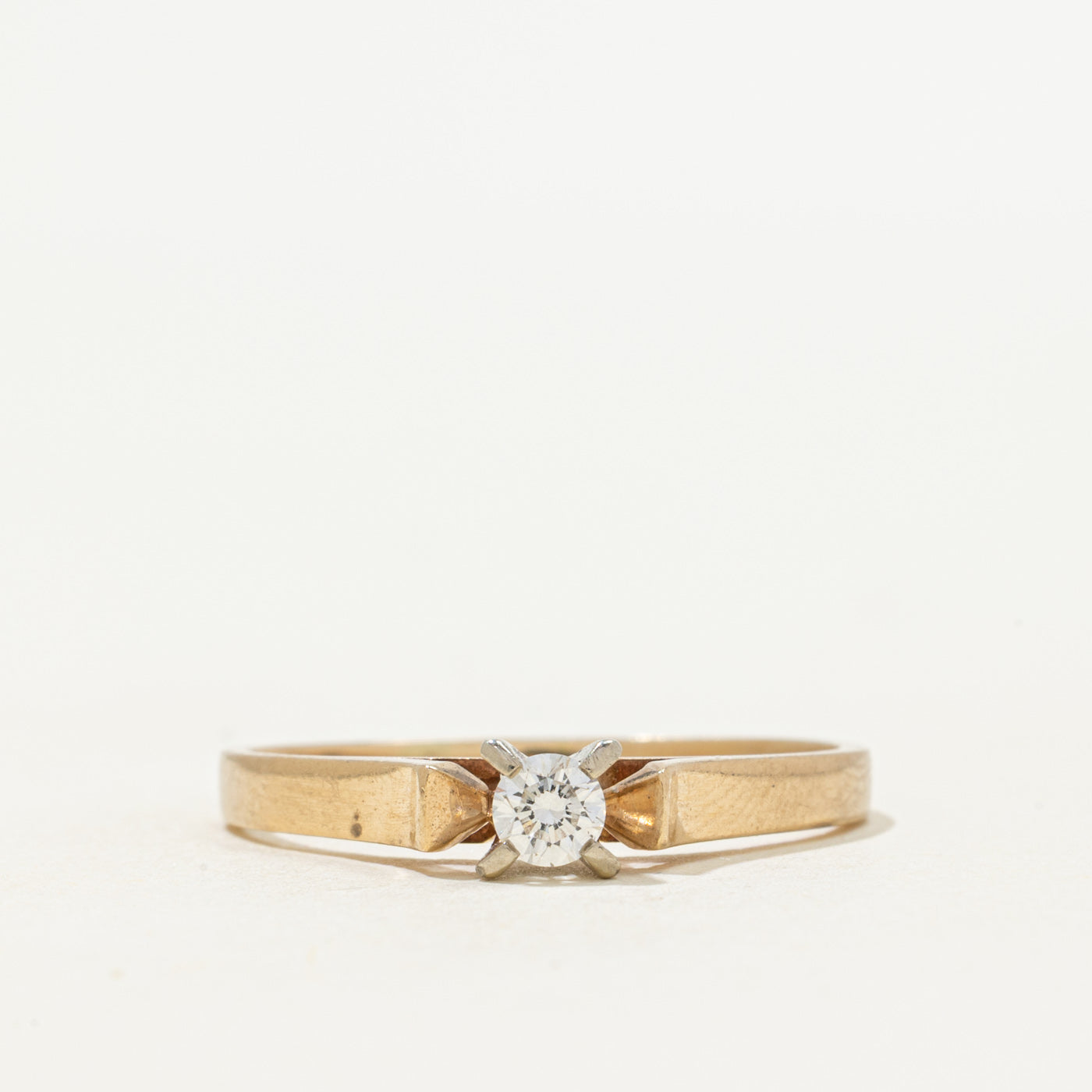 'Birks' Solitaire Diamond Thin Ring | 0.14ct | SZ 8.5