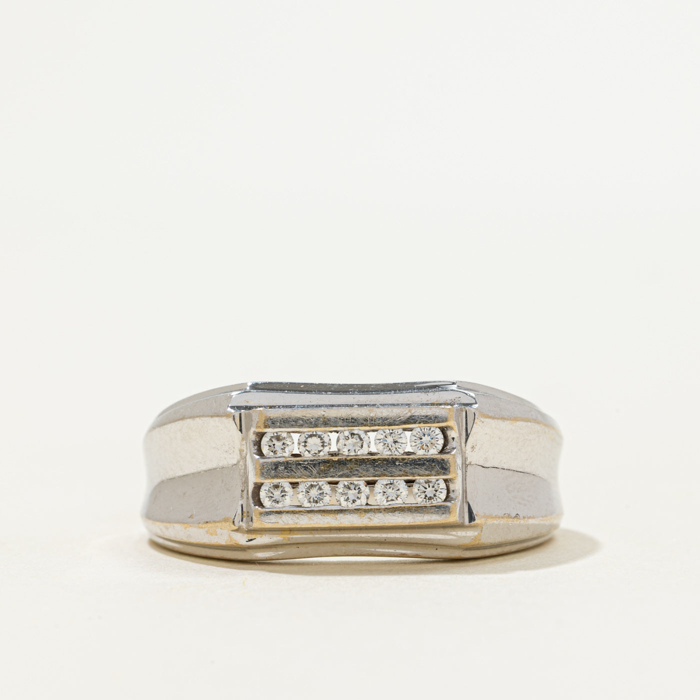 'Birks' 18k Channel Set Double Row Diamond Ring | 0.20ctw | SZ 10.25