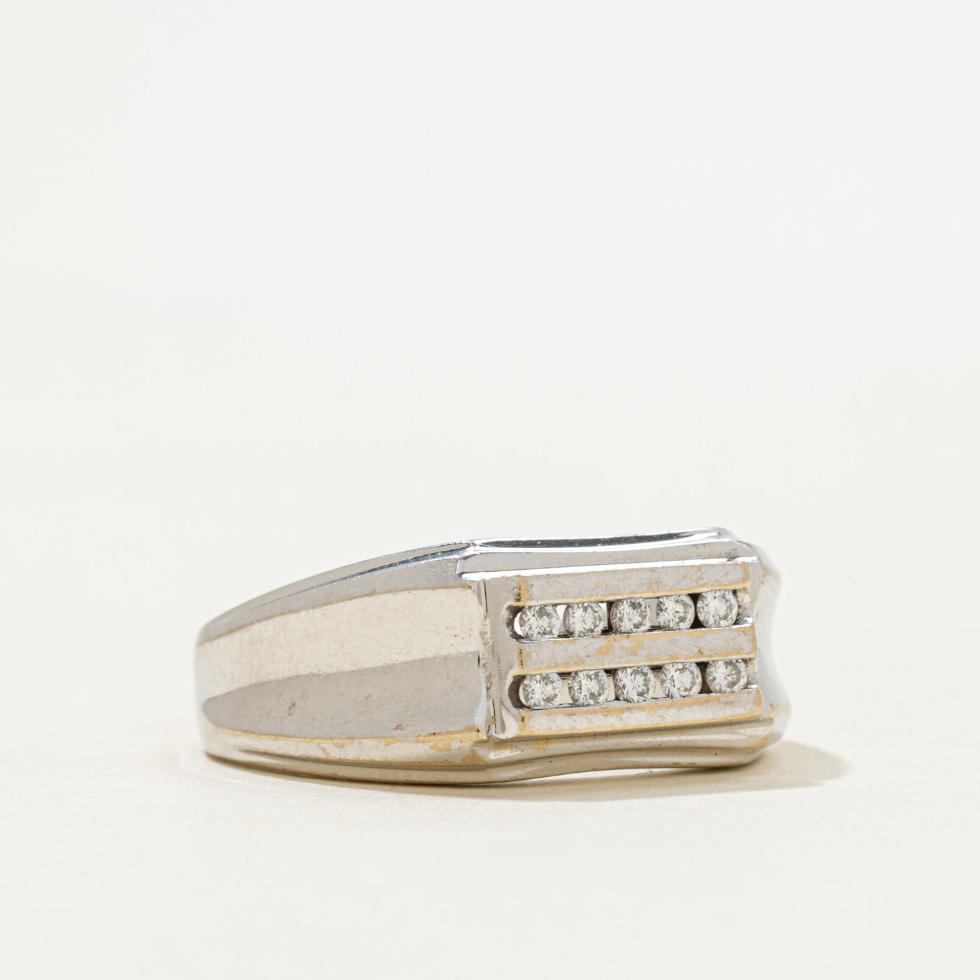 'Birks' 18k Channel Set Double Row Diamond Ring | 0.20ctw | SZ 10.25