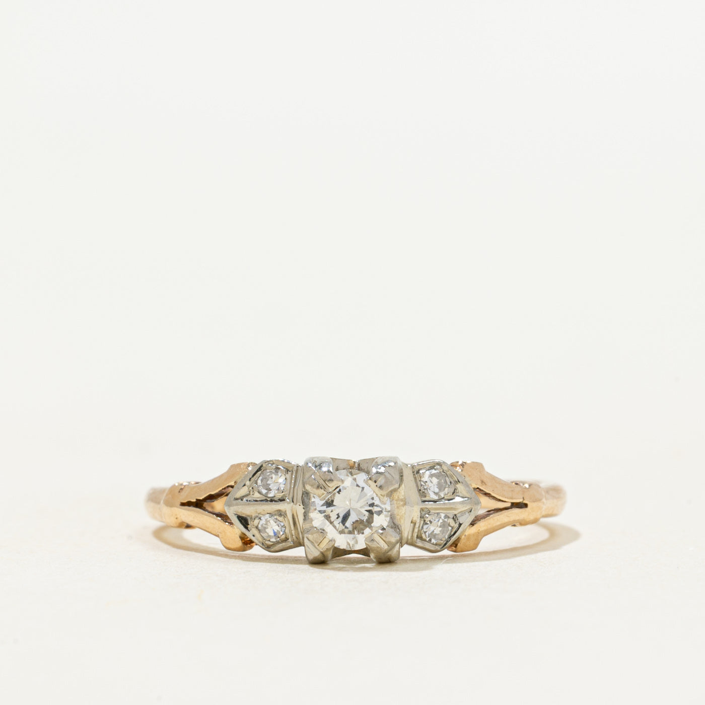 'Birks' Two Tone Diamond Ring | 0.17ctw | SZ 6.75