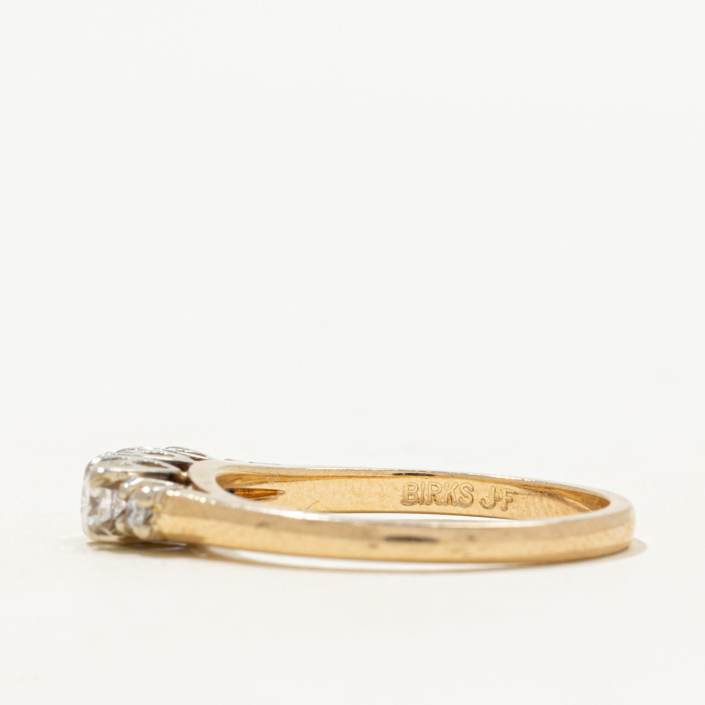 'Birks' Three Stone Diamond Thin Ring | 0.39ctw | SZ 6.25