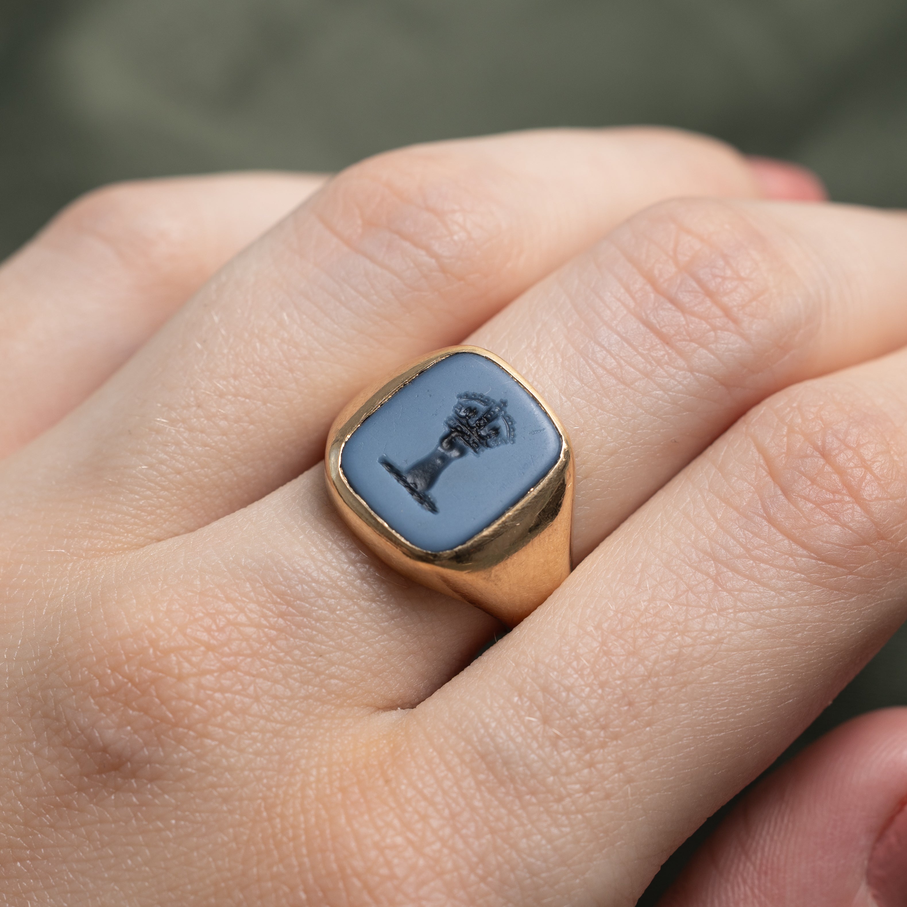 'Birks' Sardonyx Intaglio Signet Ring | 2.90ct | SZ 6.5