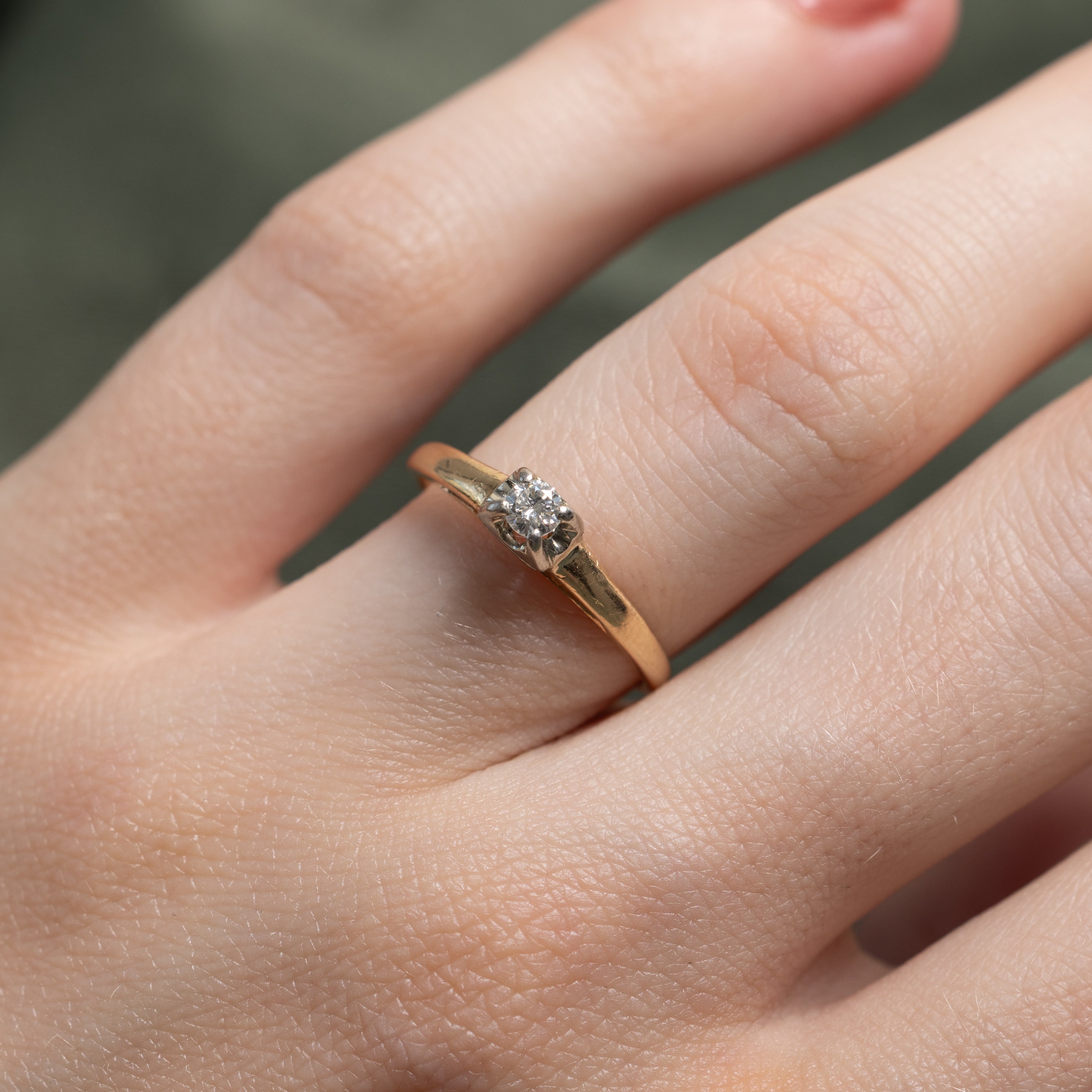 Solitaire Diamond Petite Ring | 0.10ct | SZ 5.5