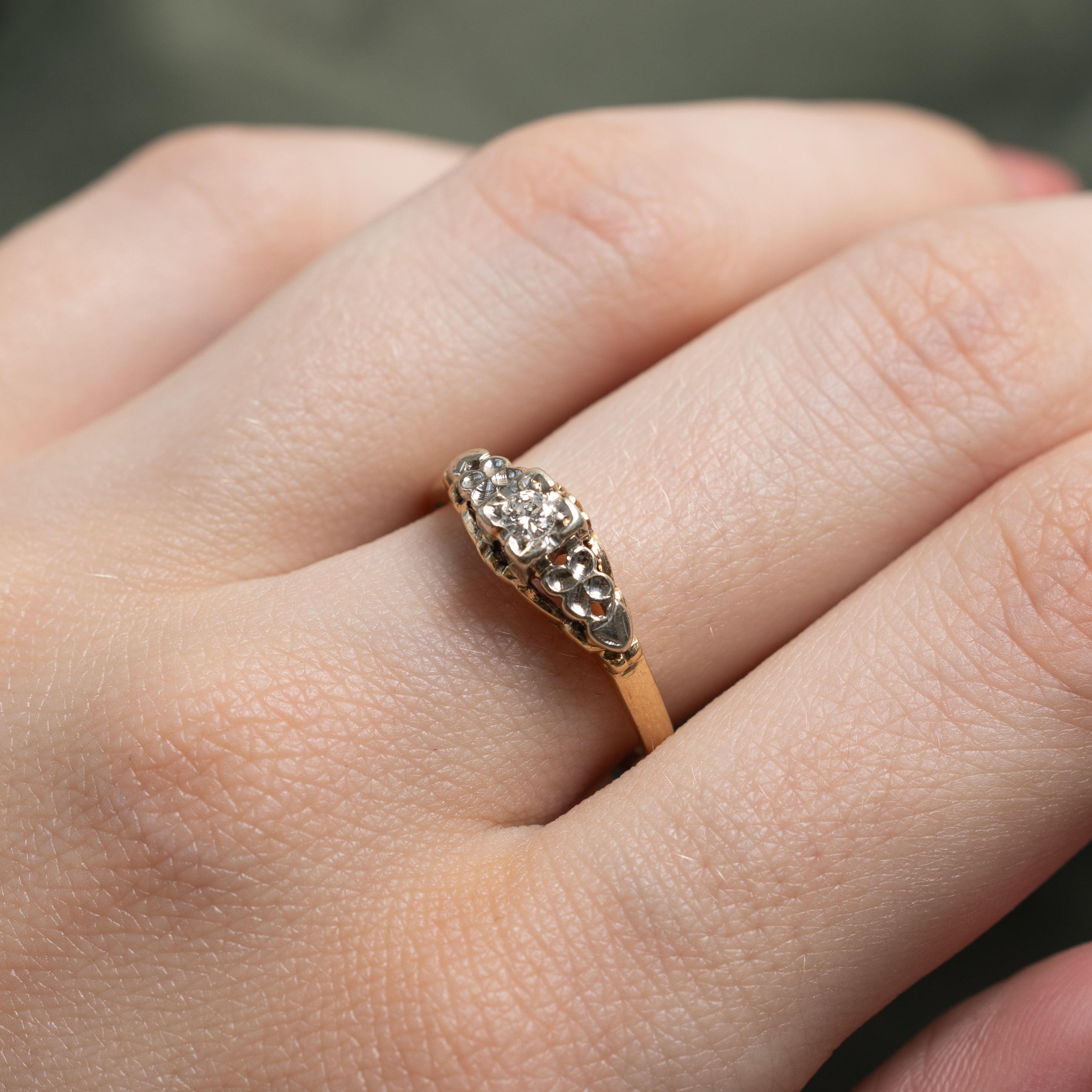 Vintage Solitaire Diamond Petite Ring | 0.09ct | SZ 8