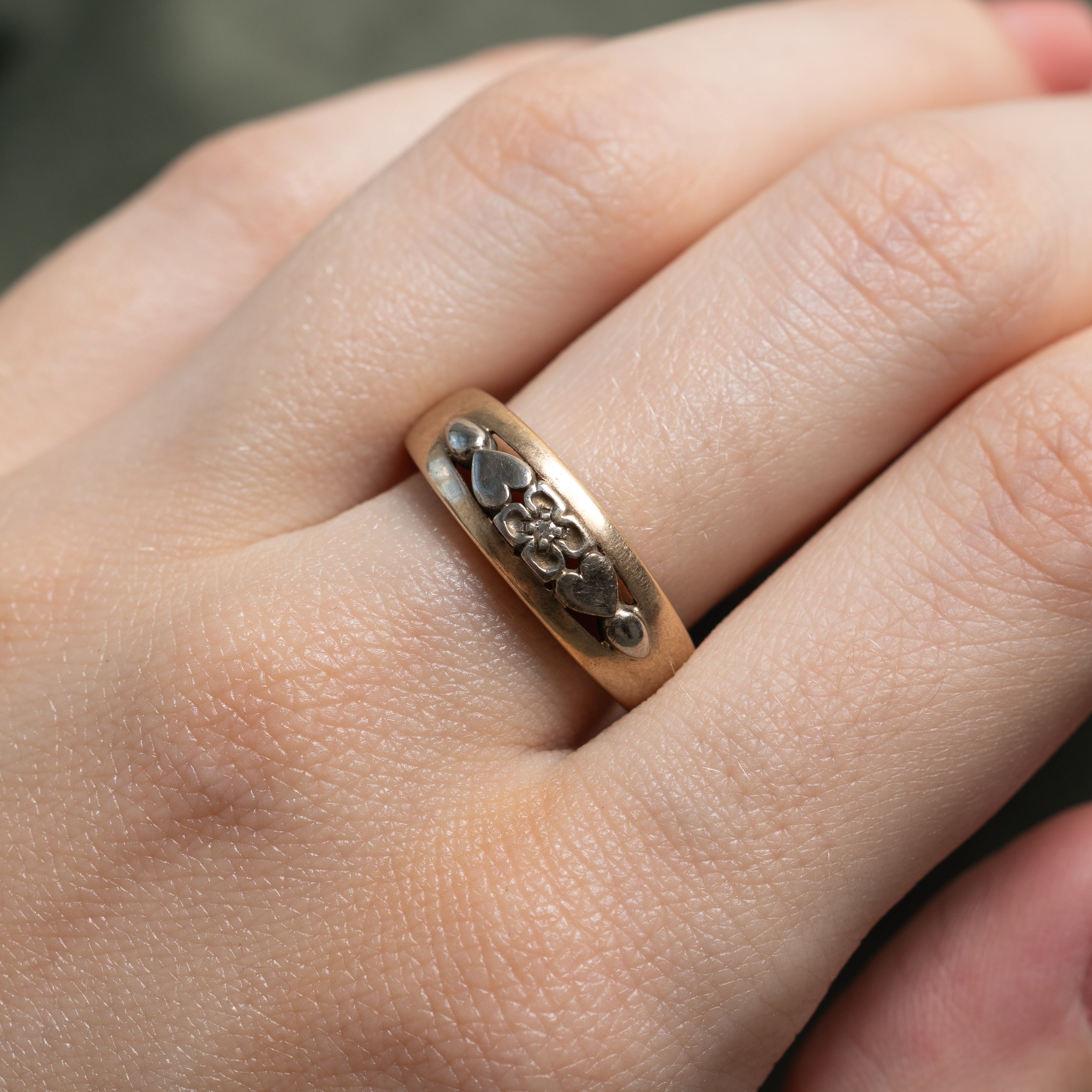Diamond Openwork Heart Design Band | 0.005ct | SZ 8.25