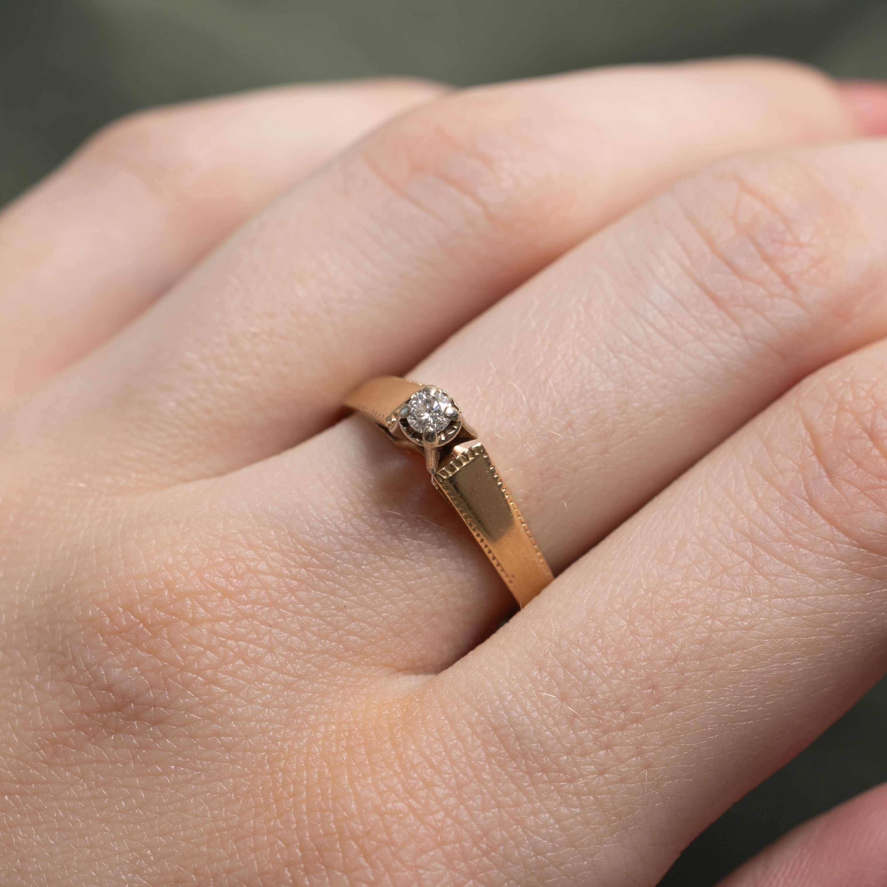 'Birks' Illusion Set Solitaire Diamond Ring | 0.09ct | SZ 8.25