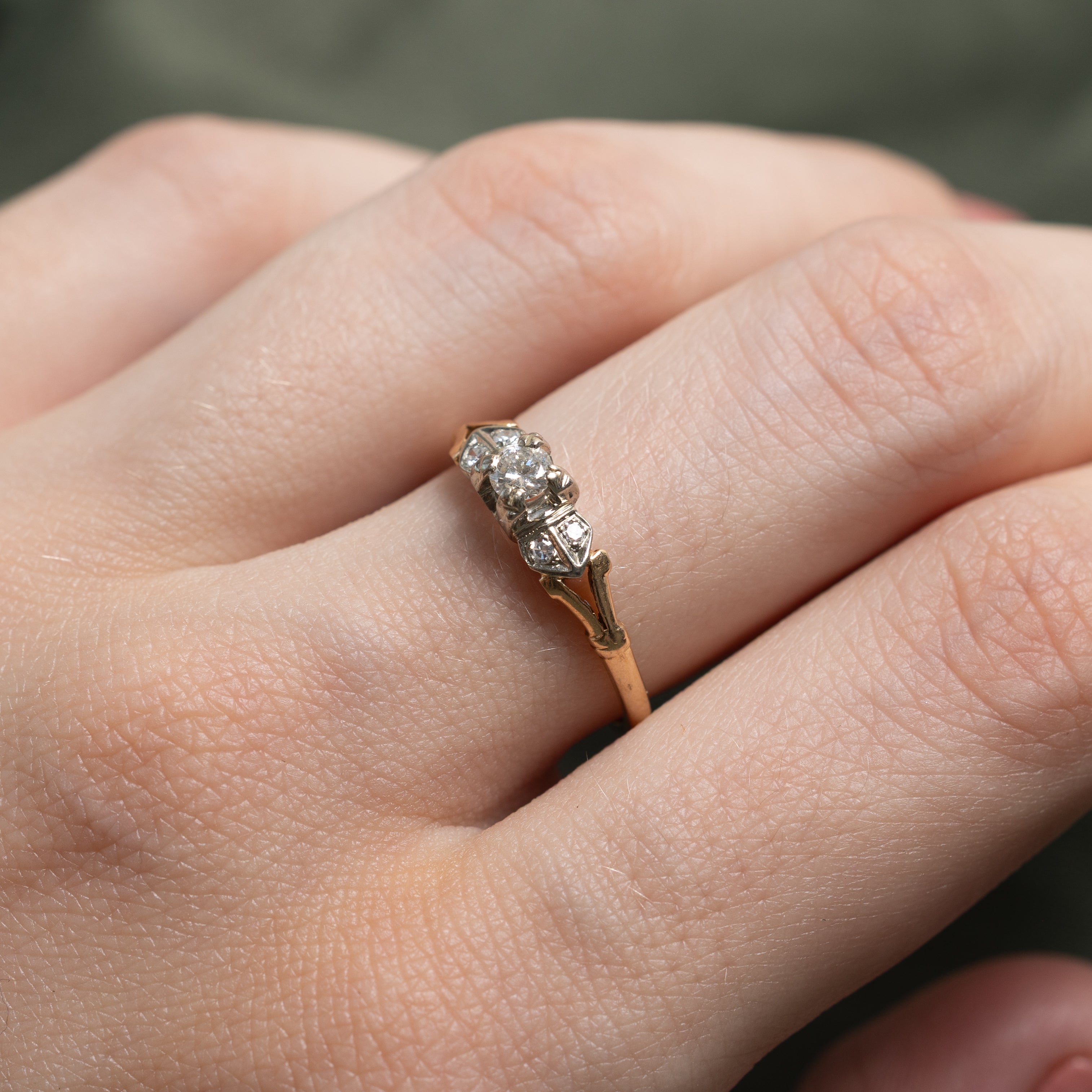 'Birks' Two Tone Diamond Ring | 0.17ctw | SZ 6.75