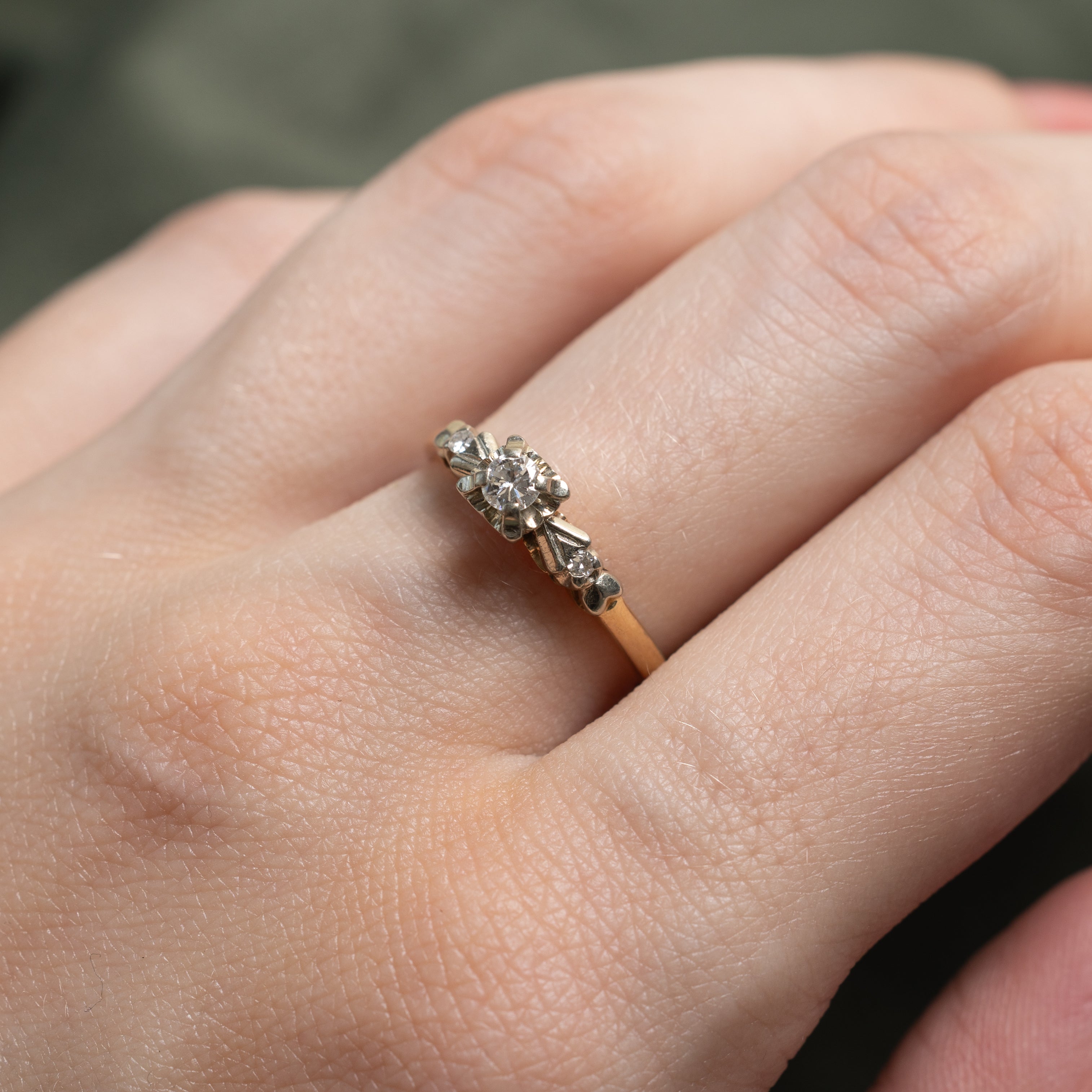 'Birks' Illusion Set Diamond Thin Ring | 0.15ctw | SZ 7