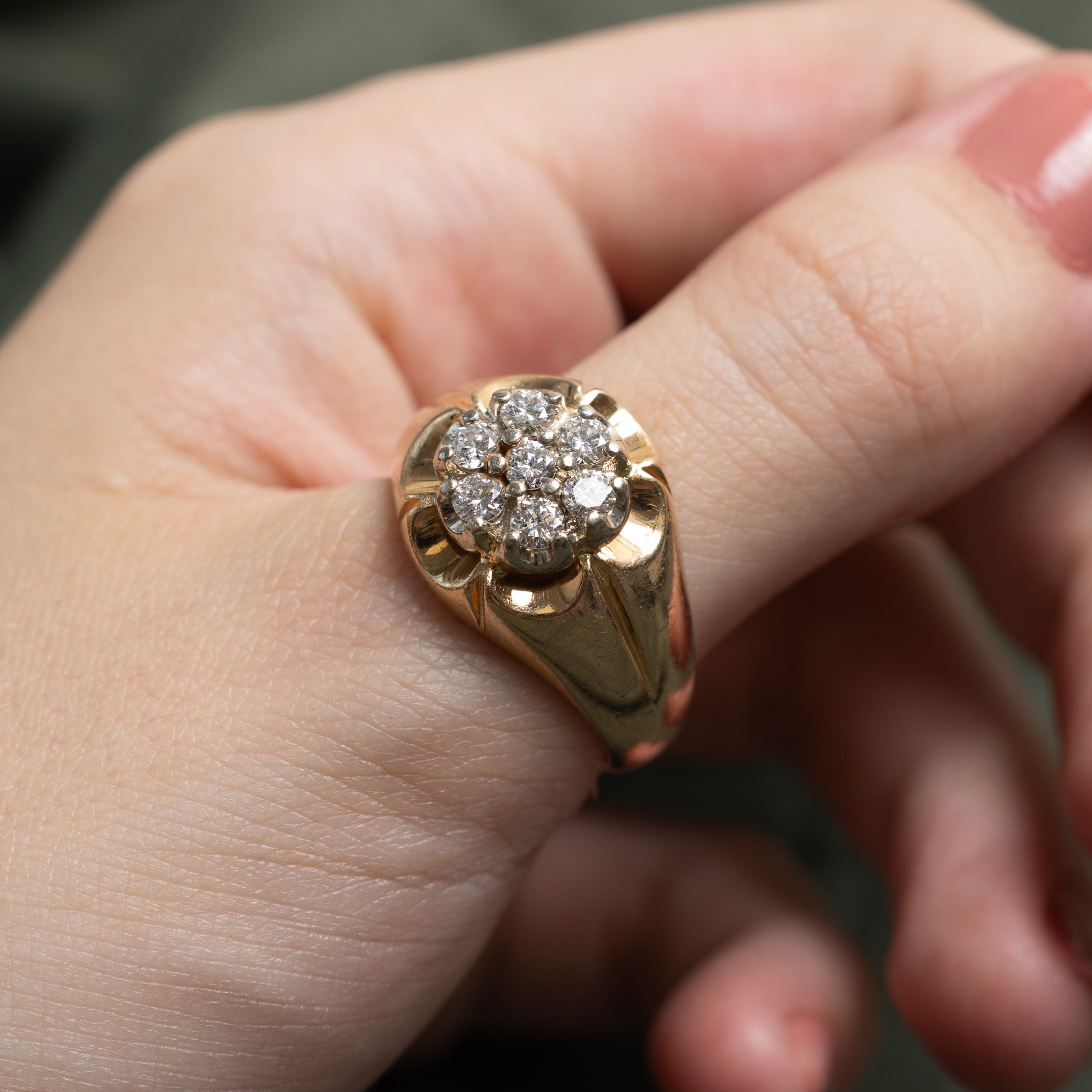 'Birks' Diamond Cluster Cocktail Ring | 0.68ctw | SZ 10.75