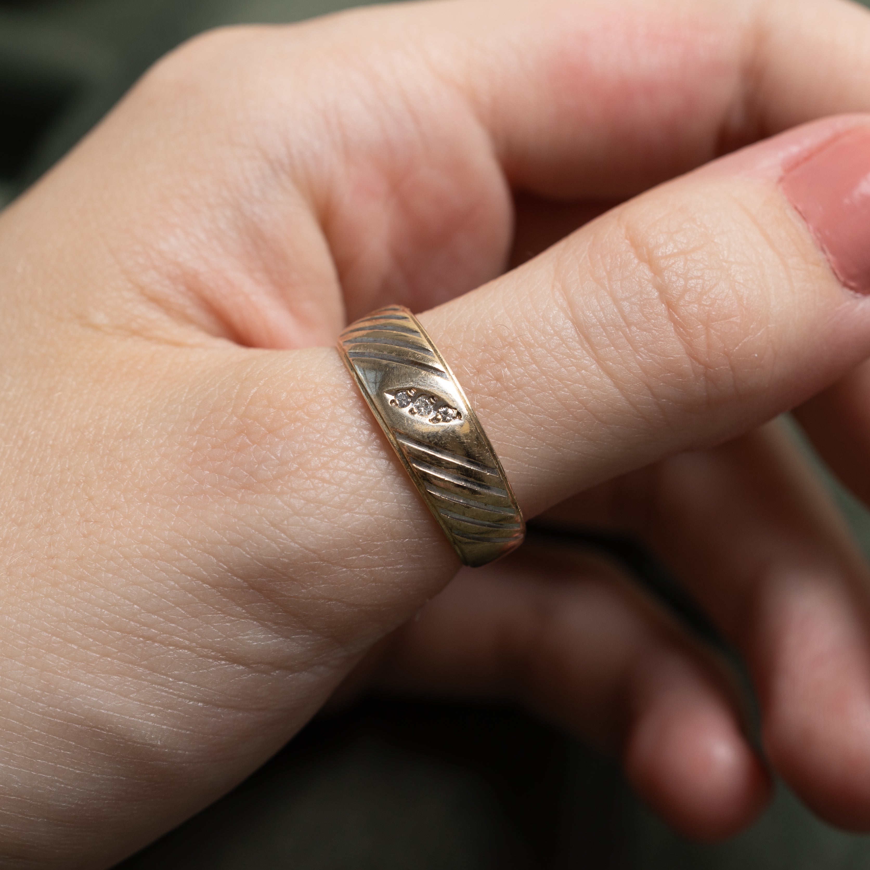 'Birks' Diamond Engraved Band | 0.02ctw | SZ 9.25