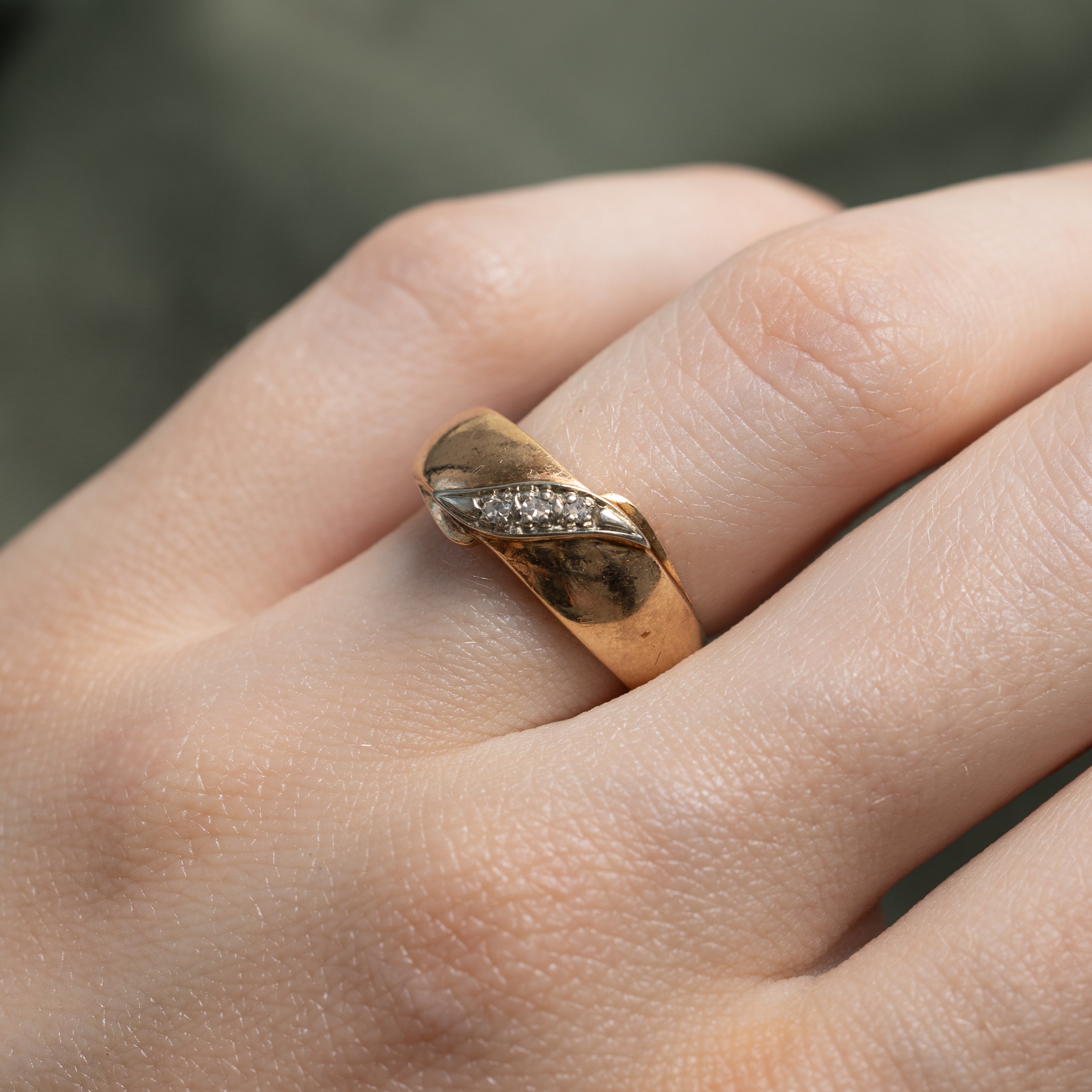 'Birks' Diagonal Set Diamond Band | 0.02ct | SZ 6