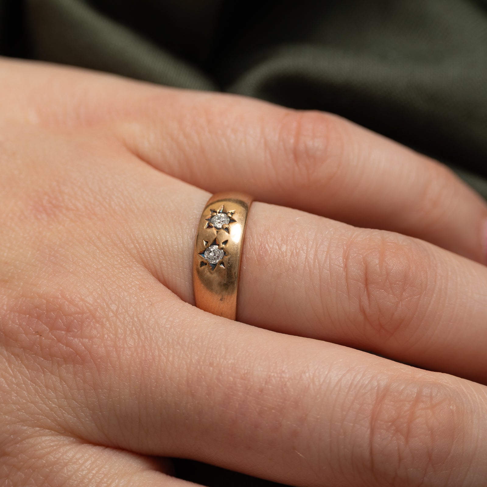 Star Set Two Stone Diamond Band | 0.12ctw | SZ 6.75
