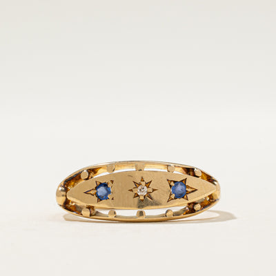 1911 Chester Star Set Sapphire & Diamond Ring | 0.05ctw, 0.01ct | SZ 7.75