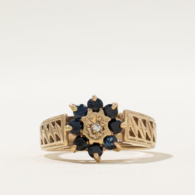 1977 London Sapphire & Diamond Petal Ring | 0.40ctw, 0.005ct | SZ 6.75