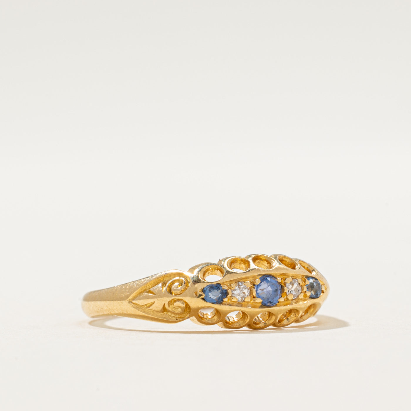 Chester Sapphire & Diamond Ring | 0.08ctw, 0.01ctw | SZ 7