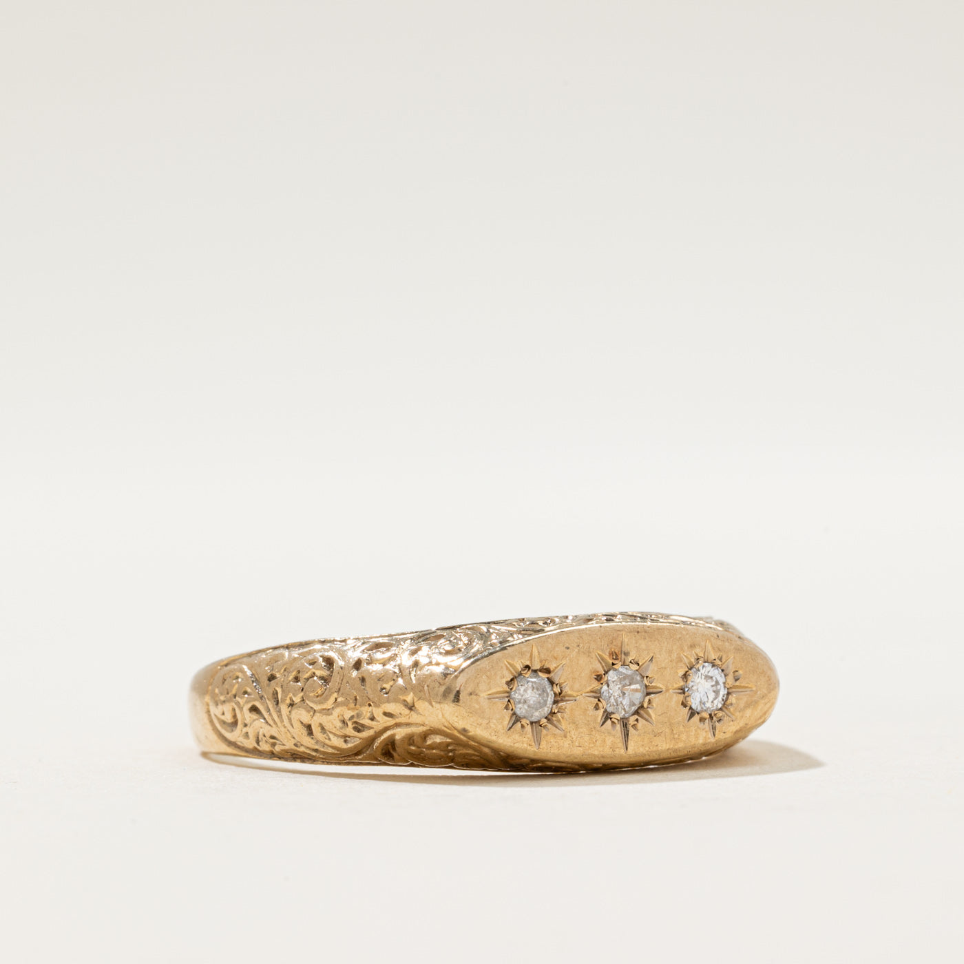 1981 London Three Stone Star Set Diamond Ring | 0.10ctw | SZ 13.5