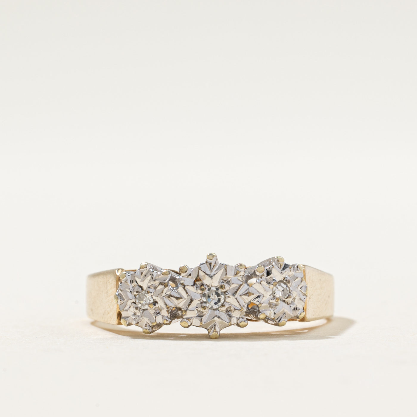 1983 London Three Stone Diamond Ring | 0.03ctw | SZ 7