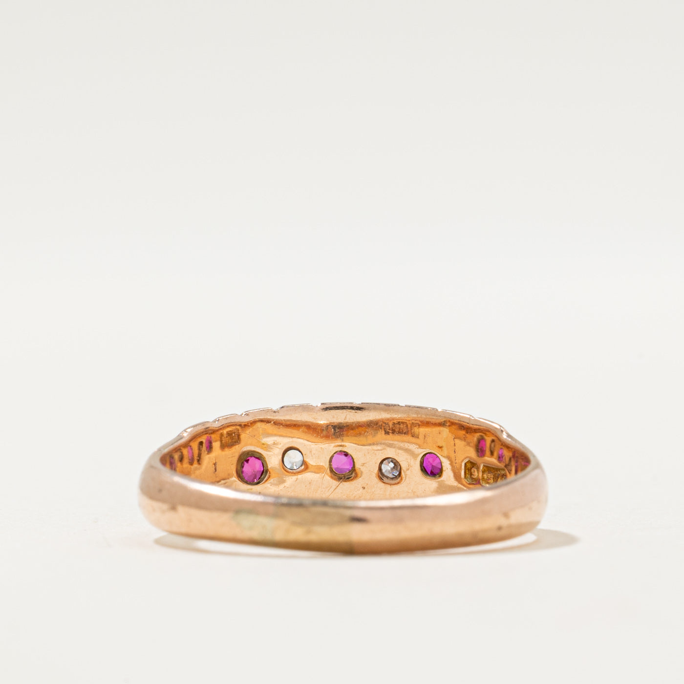 1913 Chester Ruby & Diamond Ring | 0.015ctw, 0.01ctw | SZ 7